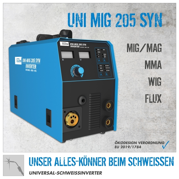 GÜDE Uni-Mig 205 SYN Universal Schweißgerät Fülldrahtschweißer Schweißer 200A 