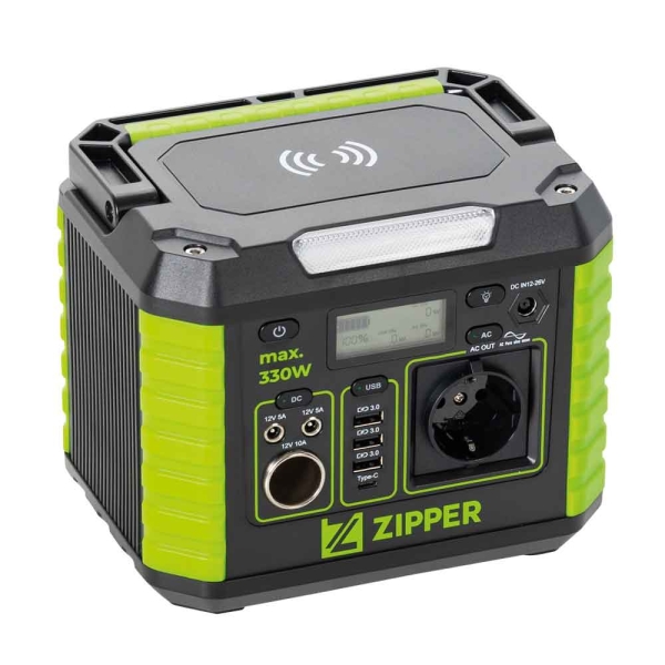 ZIPPER ZI-PS330 Powerstation Power Station 230V 330W AC, USB, USB-PD, DC-Ausgang 