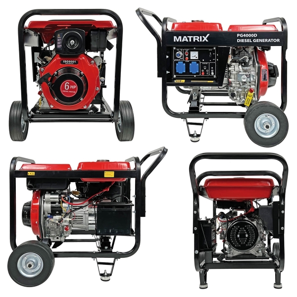 MATRIX Notstromaggregat Stromerzeuger Stromgenerator Diesel PG4000D **2.WAHL** 