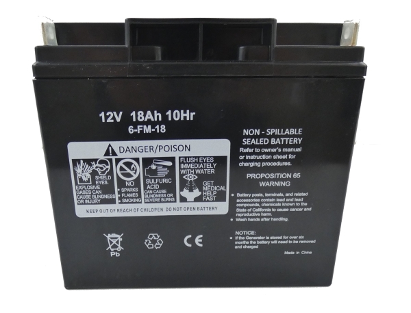 MATRIX Ersatzteil Batterie 12V 18Ah für Diesel Stromgenerator PG 7500 6-FM-18 