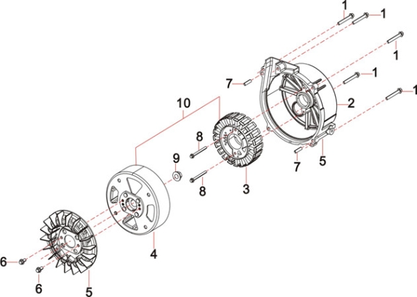MATRIX Ersatzteil Statorkonsole für Stanley Stromerzeuger SIG 1900 S 