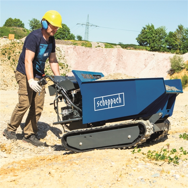 SCHEPPACH Mini Raupendumper DP5000 Benzin Dumper Motorschubkarre 500kg 6,5PS 