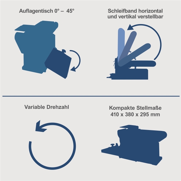Scheppach Bandschleifer Tellerschleifer BTS800Vario mit Drehzahlregulierung 370W 