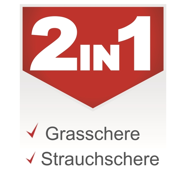 Scheppach Grasschere Strauchschere Akku Rasenschere Heckenschere CGS-15-Li 2in1 