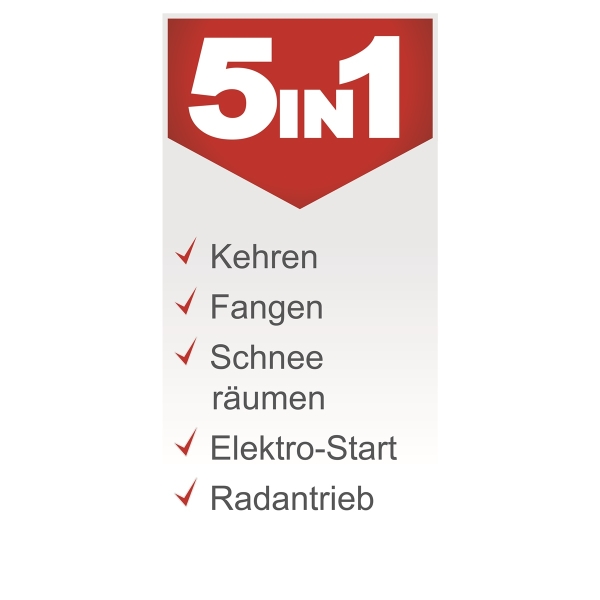 Scheppach Kehrmaschine Benzin 100cm Laubsammler Schneeschieber 3in1 SET SC2200PE Radantrieb|Stollenreifen|E-Start|4 Gänge|4,9PS