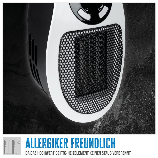 GÜDE GSH 500 K mini Steckdosen-Heizlüfter kompakt Heizer 500 Watt Elektroheizer 