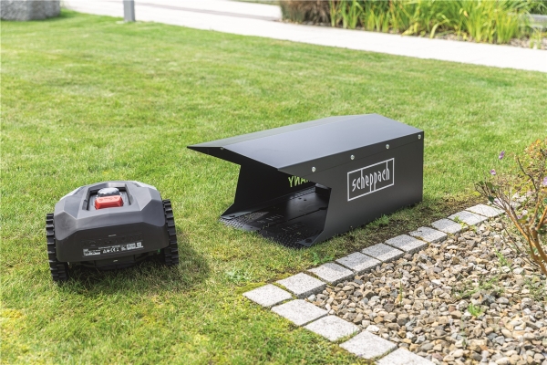 Scheppach Mähroboter Garage Regenschutz Dach für Rasenroboter RoboHome Carport  