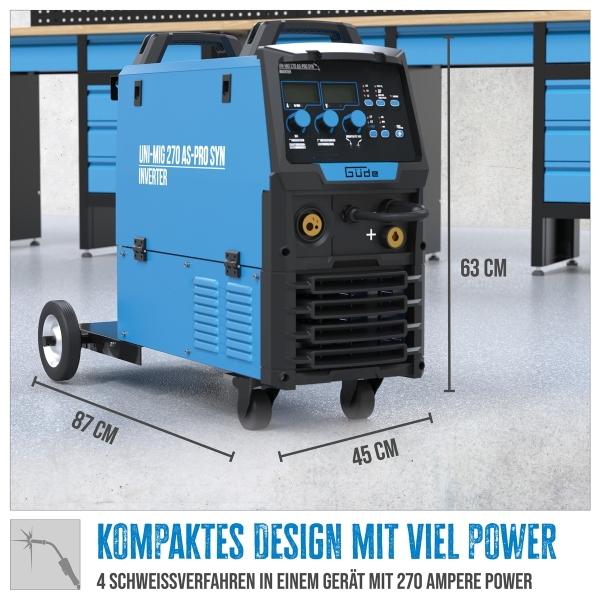 GÜDE Universal Schweißgerät 270A 1-5,0mm 400V Uni-Mig 270 AS-Pro SYN 