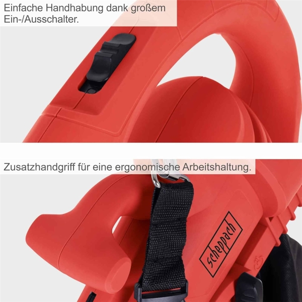 Scheppach Elektro Laubsauger Laubbläser elektrisch 230V BLV3000E 4in1 3000W 