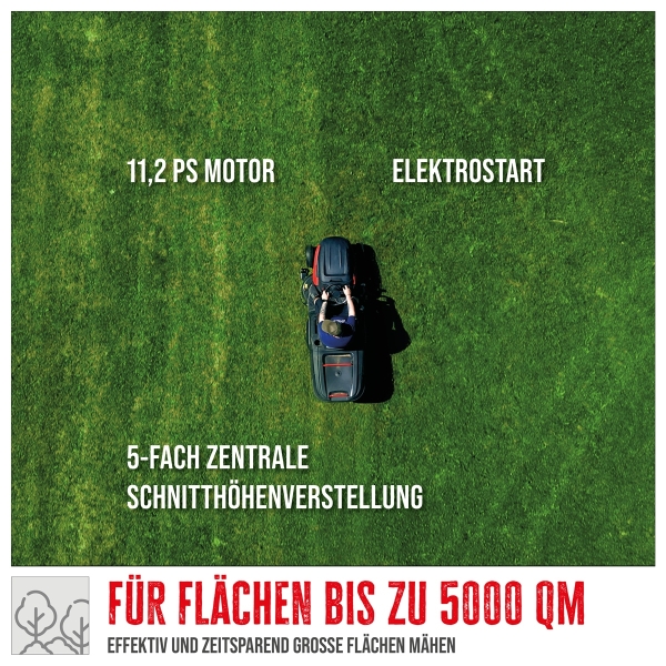 GÜDE Aufsitzrasenmäher Rasenmäher Rasentraktor Aufsitzmäher GAR 960 T E-Start 