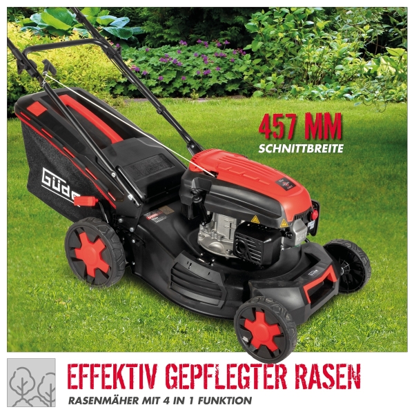 GÜDE Benzin Rasenmäher Mäher 46 cm Schnittbreite Radantrieb BIG WHEELER 464.3 R 