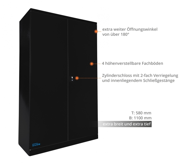 GÜDE Werkstatteinrichtung Werkstattwagen Werkbank Werkzeugschrank Typ CB schwarz 