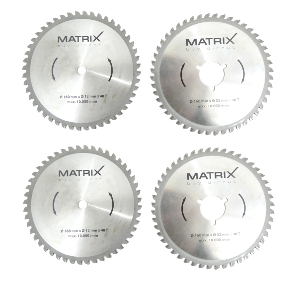 MATRIX 2x Diamanttrennscheibe 160mmx 12mm und 160mm x32mm Kreissäge TST 1500-160 