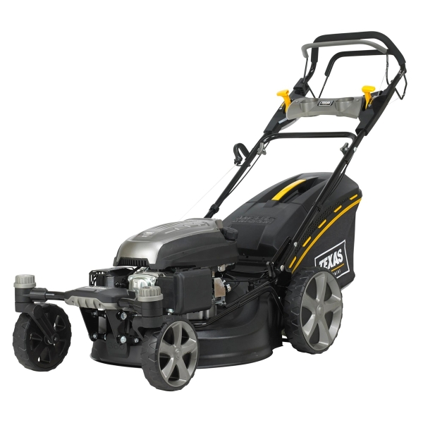 TEXAS Rasenmäher Benzin mit Antrieb Radantrieb 51cm ZT 5110TR/W 3in1 Zero Turn
 schwenkbare Vorderachse; noch wendiger noch flexibler