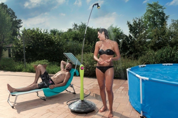 G.F. Gartendusche Sunny style lime Solardusche 140-200 cm Temperatur verstellbar 