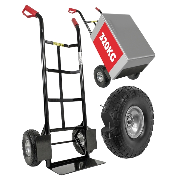 HBH Profi Schwerlast Sackkarre robuste Transportkarre 320kg pannensicher PU-Rad  