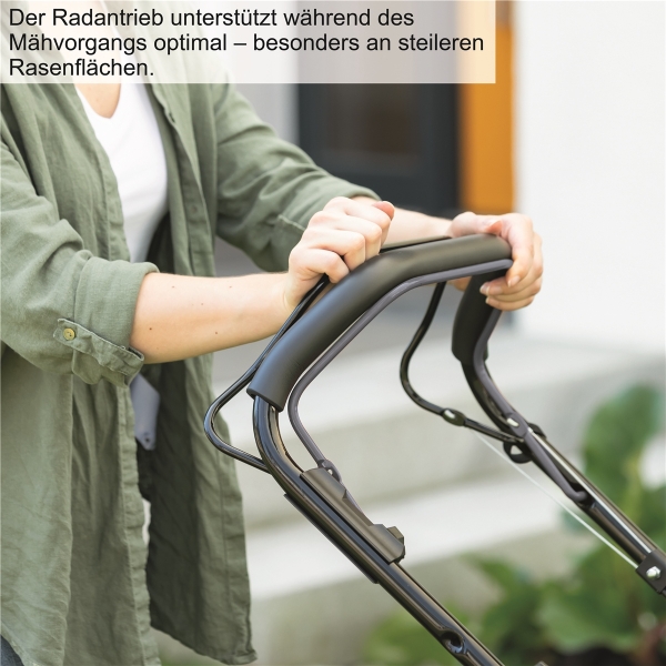 Scheppach Rasenmäher Benzin mit Antrieb 51cm Schnittbreite 6in1 4,1PS MS173-51B Stahlgehäuse|hohes Drehmoment|65L|Reinigungsfunktion