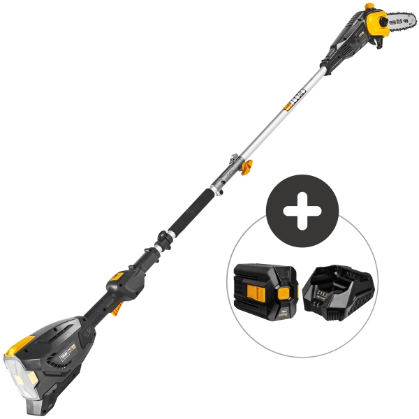 TEXAS PCZ5800 Profi Akku 58V Hochentaster Kettensäge inkl. 4Ah Akku u. Ladeg. 