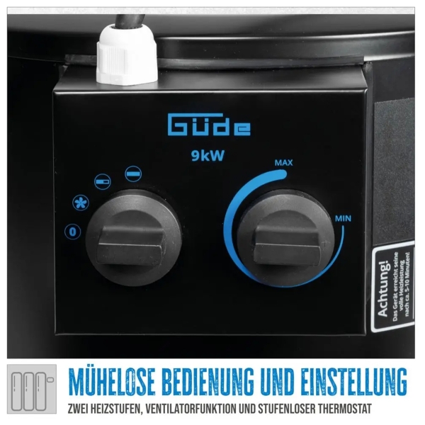 Bauheizer GÜDE GH 9 E 400V 9kW Heizgerät Heizlüfter Elektroheizer Heizgebläse 