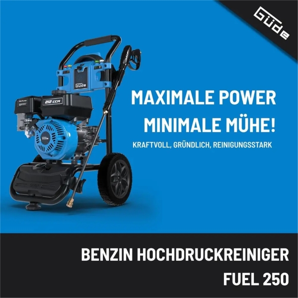 GÜDE Benzin Hochdruckreiniger Fuel 250 – 234 bar, 590 l/h, 4-Takt Motor 
