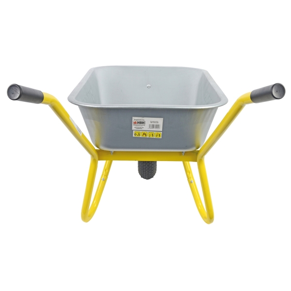 HBH® Schubkarre 85 Liter Garten Farbe gelb Profi Gartenschubkarre Luftrad 160kg 