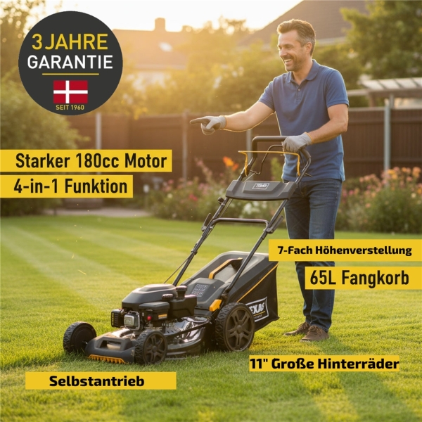 TEXAS Rasenmäher Benzin mit Antrieb Radantrieb 51cm TPL 510tr/w 180cm³ 3,6kW 