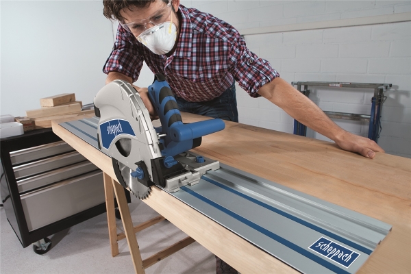 SCHEPPACH Handkreissäge Tauchsäge mit Führungsschiene PL75 Kreissäge und Zubehör 