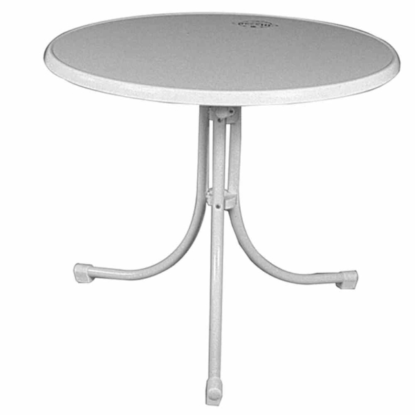MFG Boulevard-Tisch Ø85x70cm rund weiß klappbar Sevelit-Tischplatte Stahlgestell 