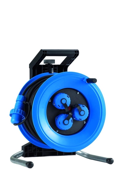 HEDI K340N2TD Kunststoff-Kabeltrommel Professional Plus 320 40 m 3x2,5 mm², für den ständigen Einsatz im Freien, blau ***NEU*** 