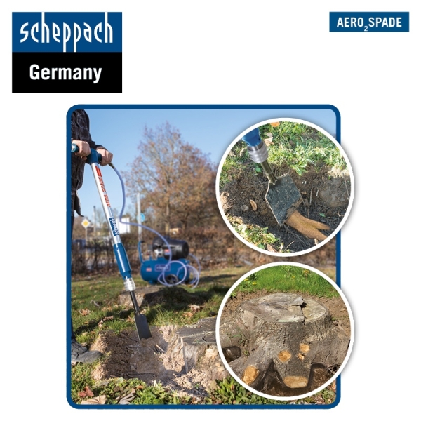 SCHEPPACH Druckluft Spaten Meißel Hammer 5in1 Werkzeug für Kompressor Aero²Spade 