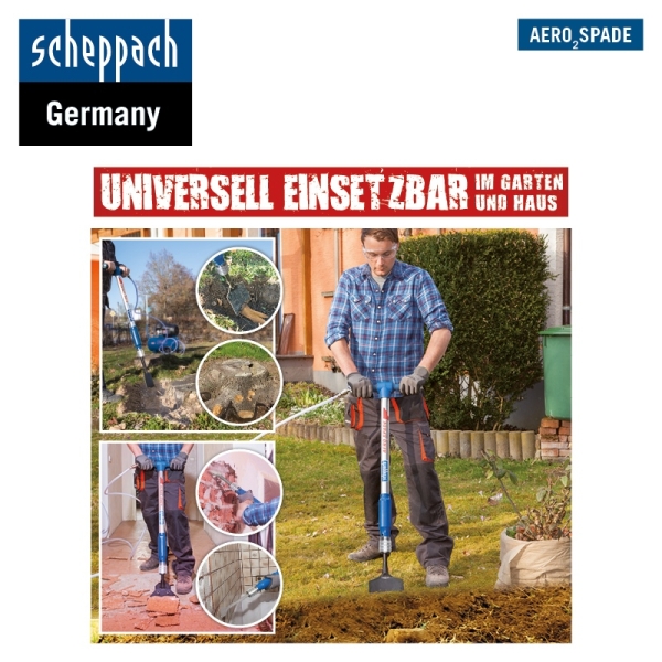 SCHEPPACH Druckluft Spaten Meißel Hammer 5in1 Werkzeug für Kompressor Aero²Spade 