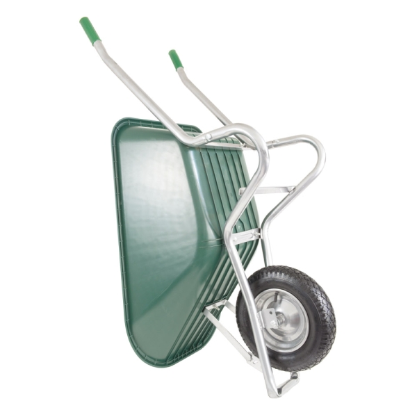 BPA Schubkarre Bauschubkarre Gartenkarre 100l PU-Mulde grün Luftrad *2.WAHL* 