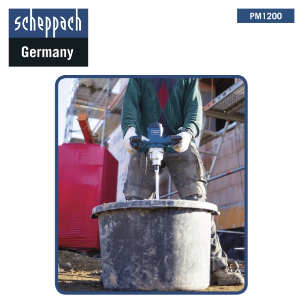 SCHEPPACH PM1200 Handrührgerät Betonmischer Mörtelrührer Rührwerk Zementmischer 