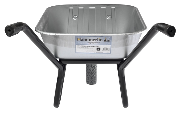 HAEMMERLIN Schubkarre Bauschubkarre Aktiv Premium 100l verzinkt PU-Rad 150kg 