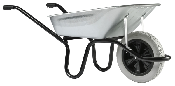 HAEMMERLIN Schubkarre Bauschubkarre Aktiv Premium 100l verzinkt PU-Rad 150kg 