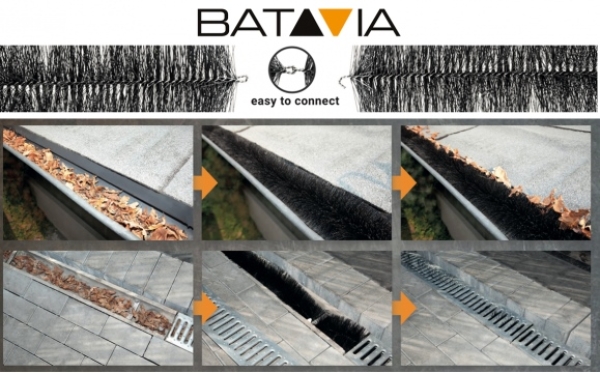 Batavia Rinnenigel Dachrinnen Laubschutz Dachrinnenschutz 4 Stück je 2 Meter 
