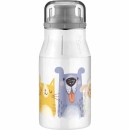 ALFI Isolierflasche Elementbottle 0,4 l, Ø 7x16 cm, cute animals Edelstahl weiß