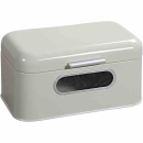 KESPER Brotbox beige 30 x 18 x 16 cm, Metall, mit Sichtfenster, Brotkasten