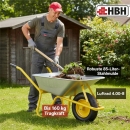 HBH® Schubkarre 85 Liter Garten Farbe gelb Profi Gartenschubkarre Luftrad 160kg 