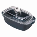 KRÜGER Aromabräter, Bräter "Potsdam" mit Glasdeckel, Aluguss, schwarz ***NEU***