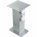 MCJ Gartensäule Steckdosensäule Outdoor Garten silber 4 Steckdosen ***NEU***