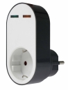 as-Schwabe 18211 USB-Ladeadapter, Schutzkontaktsteckdose 230V/16A 2 x USB **NEU**