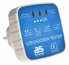 as-Schwabe 45100 Steckdosen-Tester, Phase / Null / Erde Prüfstecker für Schuko *NEU*