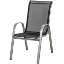 GARDAMO Stapelsessel Saturn 75x55x96 cm silber/schwar Textilgewebe Gartensessel