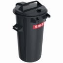SULO 1053805 Mülltonne 50 Liter ohne Verschlussbügel Kunststoff grau/schwarz