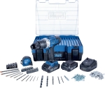 SCHEPPACH DTB20ProS Akkuschrauber Set 20V Schlagbohrer+2x2Ah Akku+206tlg Zubehör