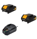 2x Batavia 7062517 Li Ion Akku 18V 2Ah Ersatzakku Systemakku + Ladegerät