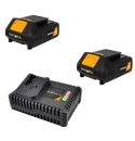 2x Batavia 7062517 Li Ion Akku 18V 2Ah Ersatzakku Systemakku + Schnellladegerät